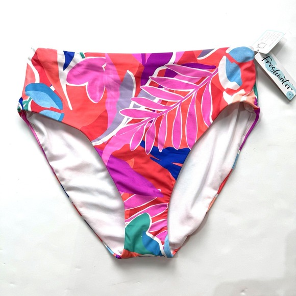 Freshwater Other - New Slimming High Waist Bikini Swimsuit Bottom Women XL 16 18 Tropical Floral